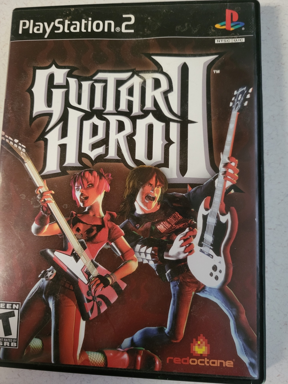 Gibson Guitar Hero II PlayStation 2 Game Cover - Red, White, Black